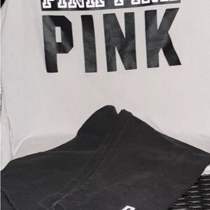 Black and White PINK Logo T-Shirt